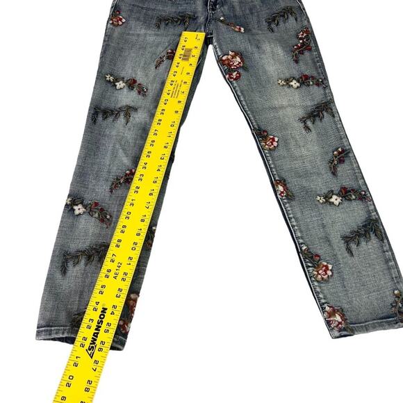 Laurie Felt Jeans Womens 4 Vintage Blue Classic Denim Embroidered Slim Leg Jean - Picture 10 of 15